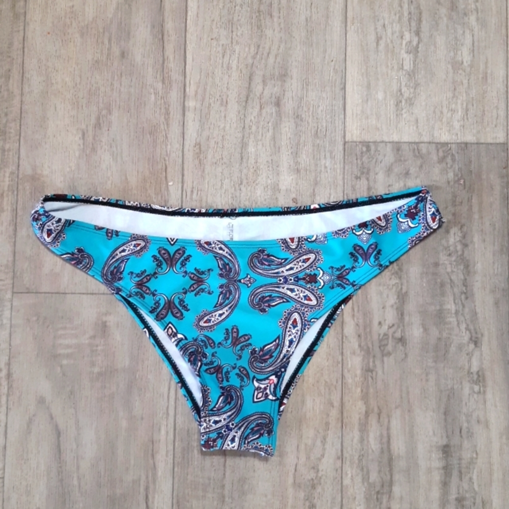 Womens Bikini bottoms Paisley FLORY DAYS Sz 8 Large b29